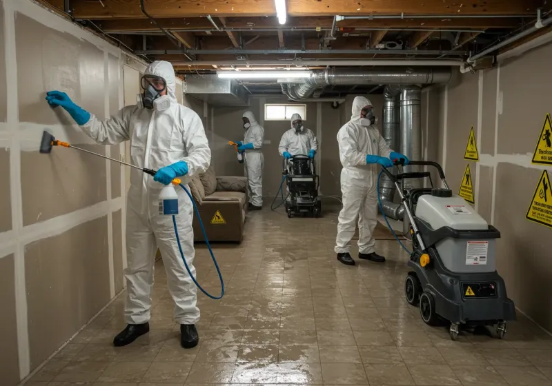 Basement Moisture Removal and Structural Drying process in LaBelle, FL